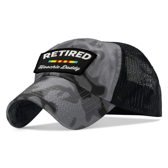 One Revolver Surfboards - Retired Hoochie Daddy Veteran Patch Ripstop Tactical Mesh Snapback Hat HEADWEAR