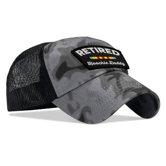 One Revolver Surfboards - Retired Hoochie Daddy Veteran Patch Ripstop Tactical Mesh Snapback Hat HEADWEAR