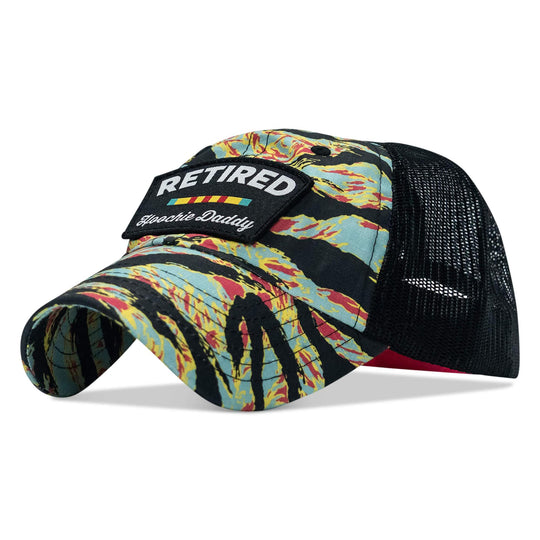 One Revolver Surfboards - Retired Hoochie Daddy Veteran Patch Ripstop Tactical Mesh Snapback Hat HEADWEAR
