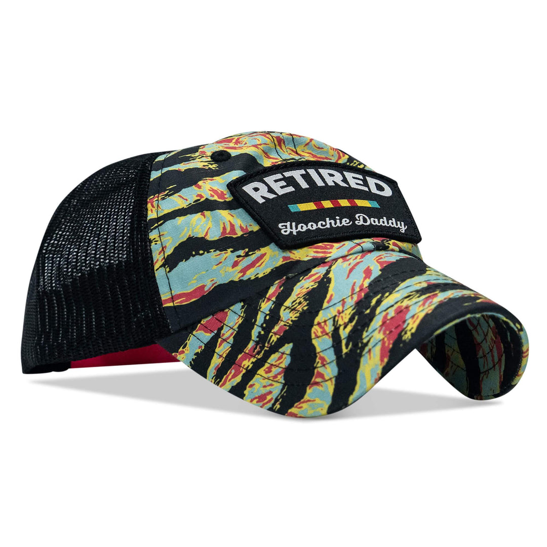 One Revolver Surfboards - Retired Hoochie Daddy Veteran Patch Ripstop Tactical Mesh Snapback Hat HEADWEAR