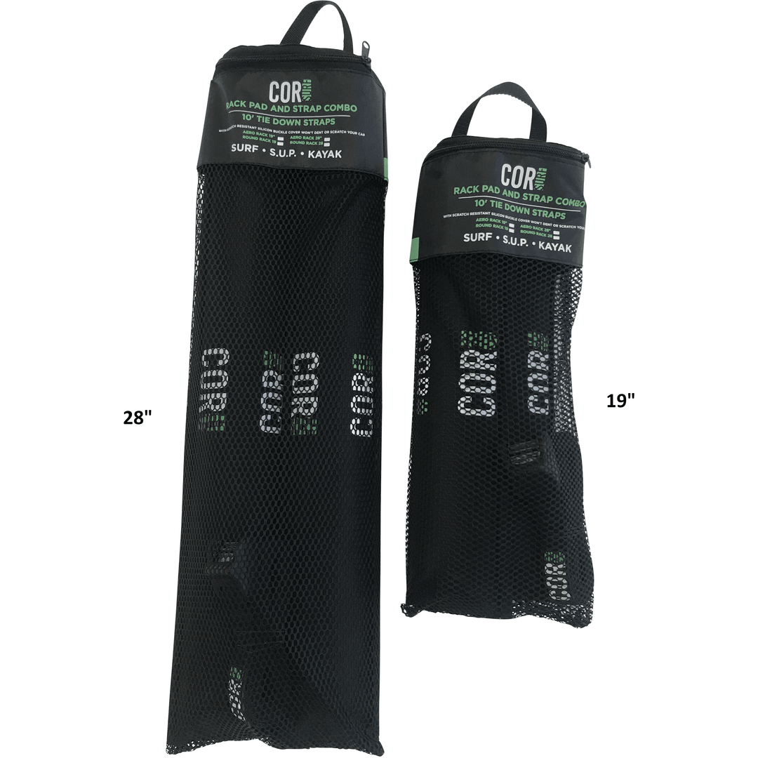 Aero Roof Rack Pad with 10' Scratch-Resistant Tie Downs(Wide Aero Bars) - One Revolver Surfboards