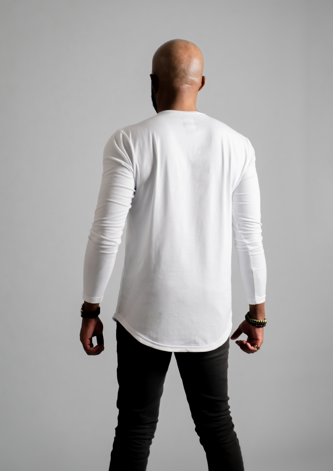 L/S Henley Curved Hem