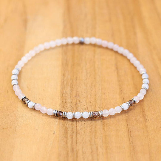 "Love & Intuition" Rose Quartz and Moonstone Delicate Anklet