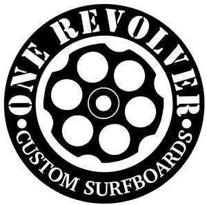Round logo with text on a black background