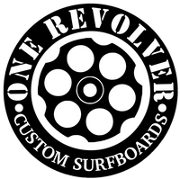 Round logo with text on a black background