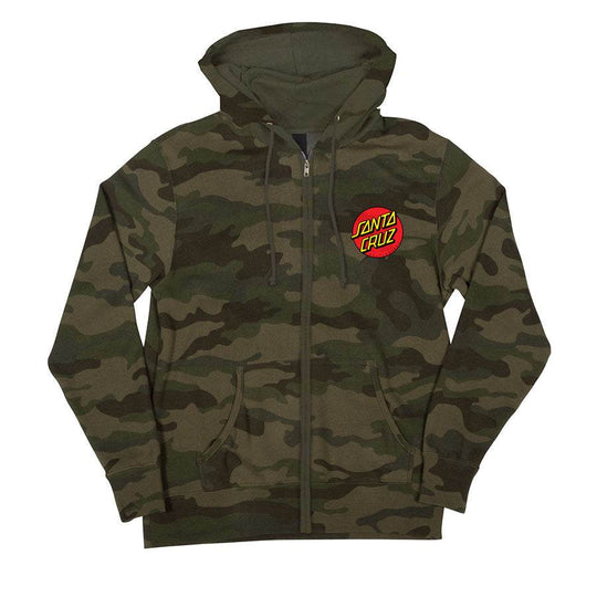 Santa Cruz Classic Dot Zip Up Heavyweight Hooded Sweatshirt - One Revolver Surfboards