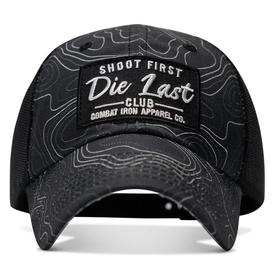 Shoot First. Die Last. Club Patch Tactical Ripstop Mesh Snapback Hat