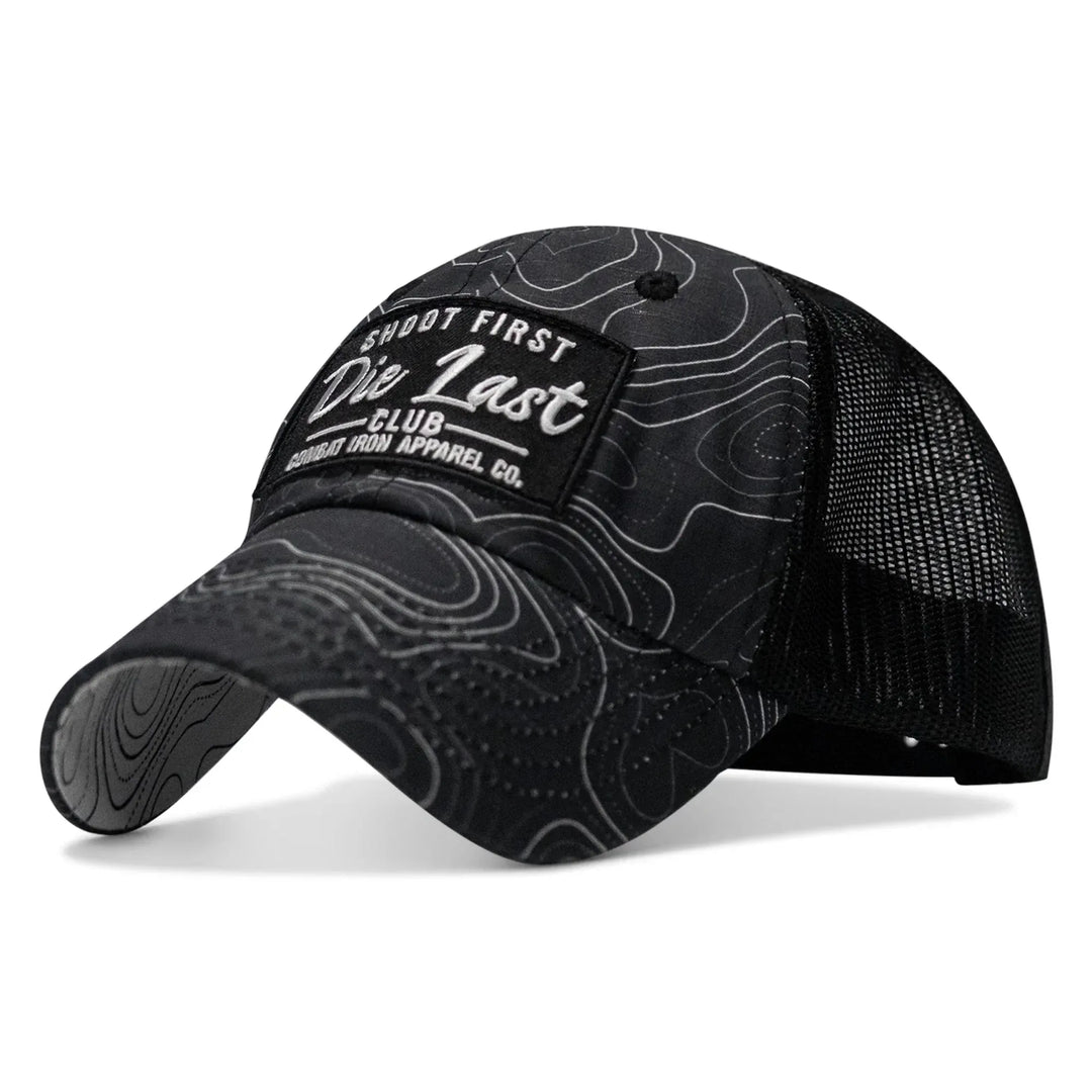 One Revolver Surfboards - Shoot First. Die Last. Club Patch Tactical Ripstop Mesh Snapback Hat HEADWEAR
