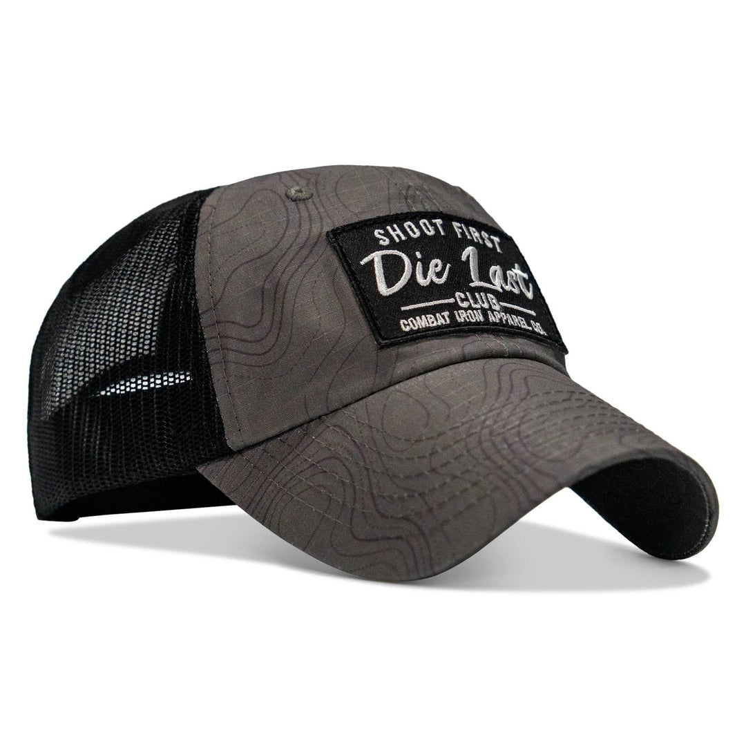 One Revolver Surfboards - Shoot First. Die Last. Club Patch Tactical Ripstop Mesh Snapback Hat HEADWEAR