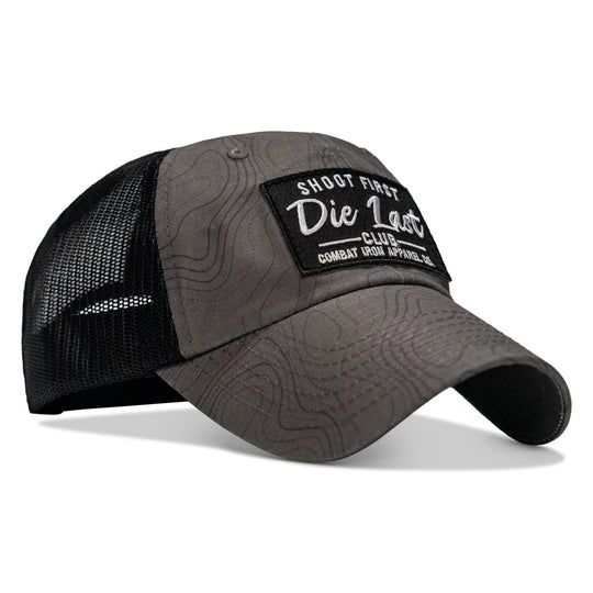 One Revolver Surfboards - Shoot First. Die Last. Club Patch Tactical Ripstop Mesh Snapback Hat HEADWEAR