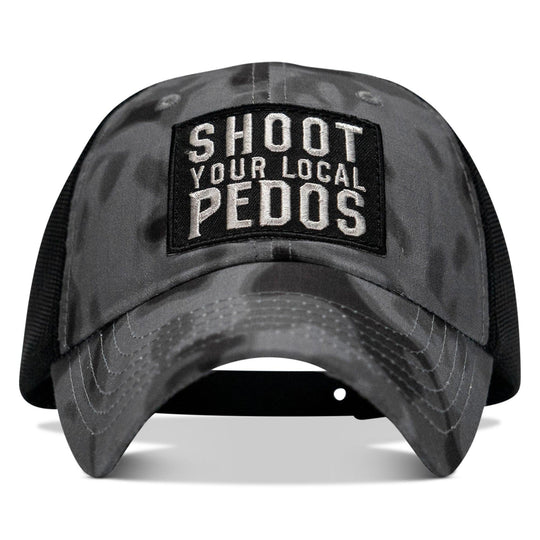 One Revolver Surfboards - Shoot Your Local Pedos Patch Tactical Ripstop Mesh Snapback Hat HEADWEAR