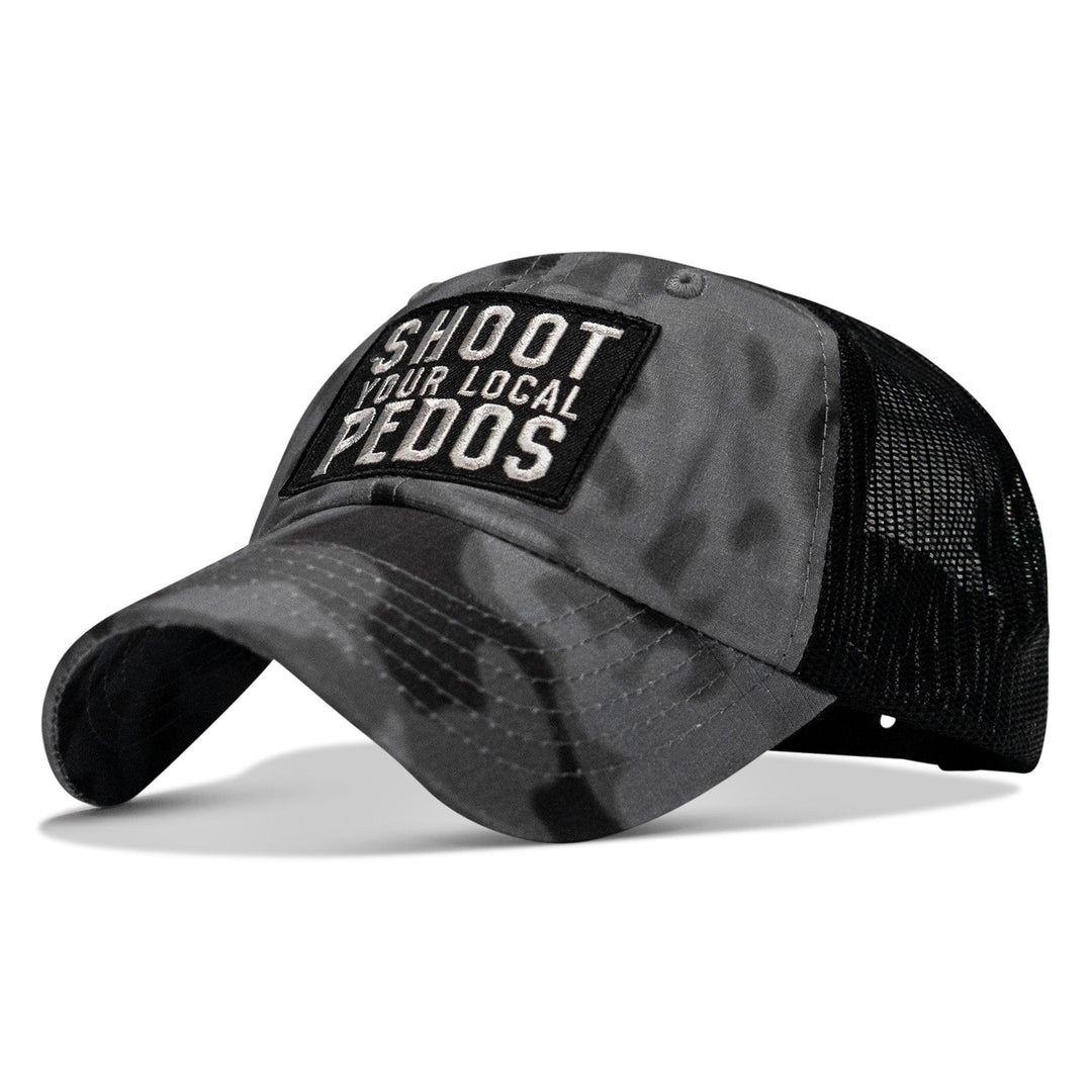 One Revolver Surfboards - Shoot Your Local Pedos Patch Tactical Ripstop Mesh Snapback Hat HEADWEAR