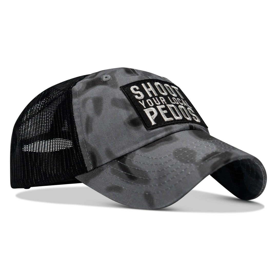 One Revolver Surfboards - Shoot Your Local Pedos Patch Tactical Ripstop Mesh Snapback Hat HEADWEAR