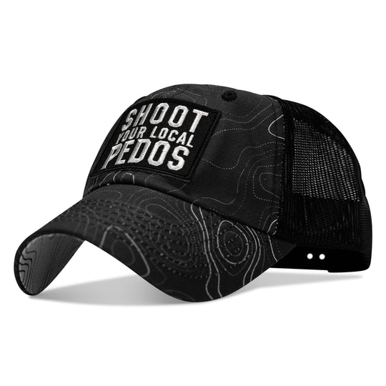 One Revolver Surfboards - Shoot Your Local Pedos Patch Tactical Ripstop Mesh Snapback Hat HEADWEAR