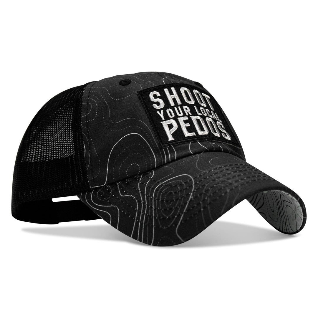 One Revolver Surfboards - Shoot Your Local Pedos Patch Tactical Ripstop Mesh Snapback Hat HEADWEAR