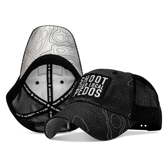 One Revolver Surfboards - Shoot Your Local Pedos Patch Tactical Ripstop Mesh Snapback Hat HEADWEAR