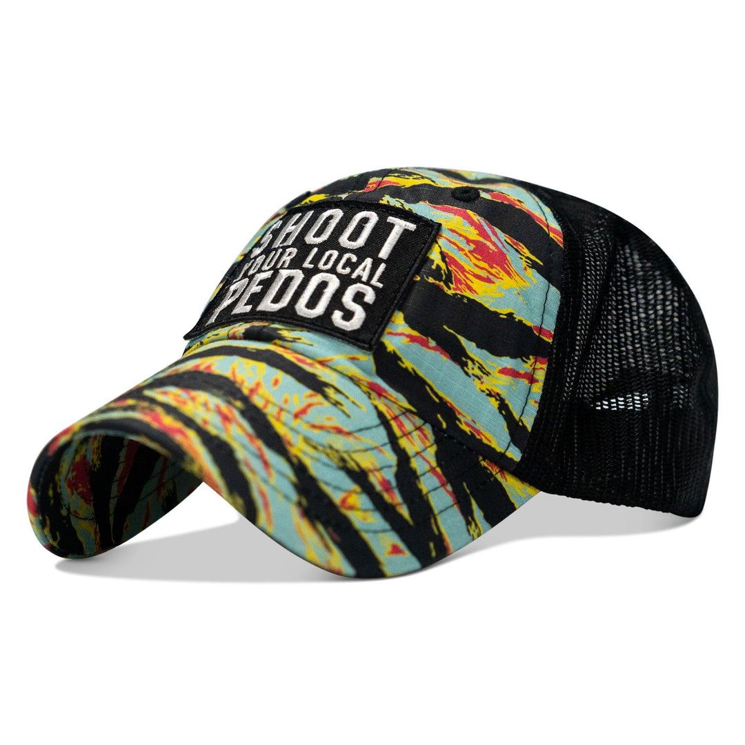 One Revolver Surfboards - Shoot Your Local Pedos Patch Tactical Ripstop Mesh Snapback Hat HEADWEAR