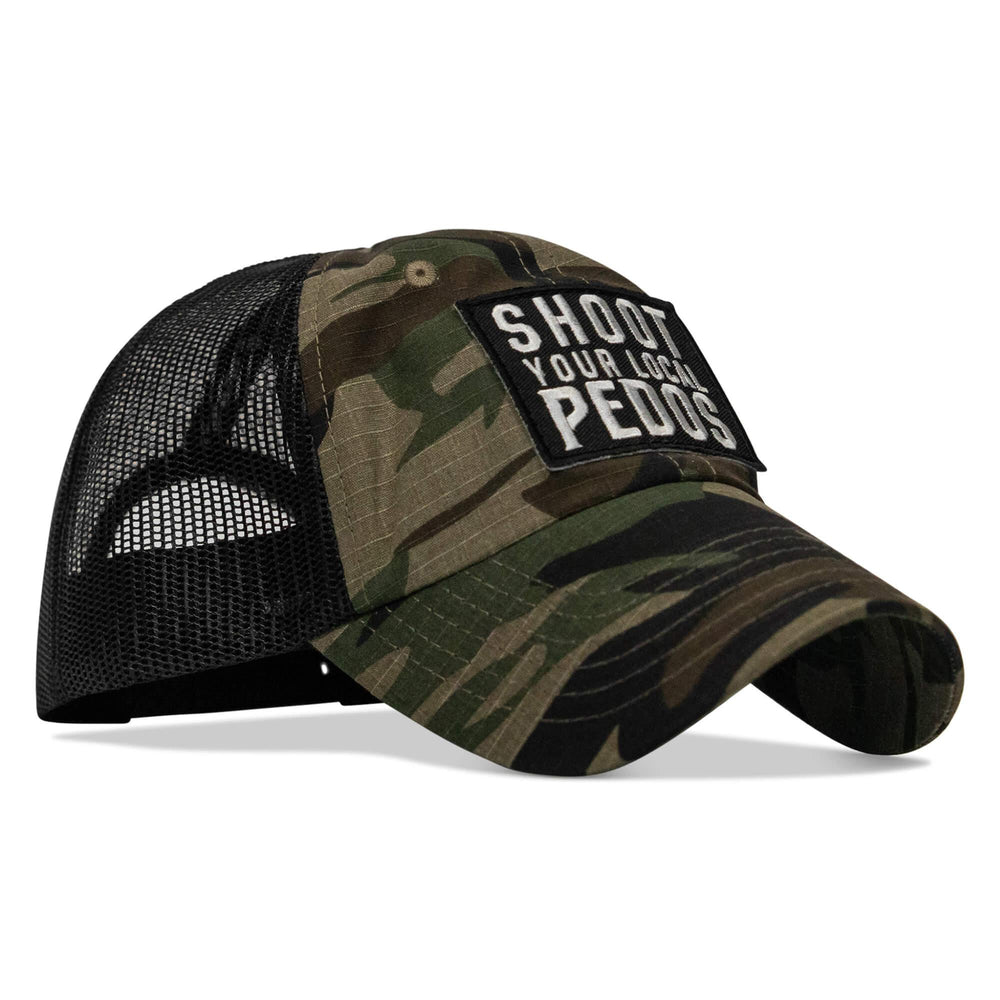 One Revolver Surfboards - Shoot Your Local Pedos Patch Tactical Ripstop Mesh Snapback Hat HEADWEAR