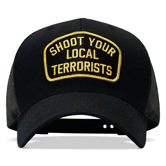 Shoot Your Local Terrorists Patch Snapback Hat - One Revolver Surfboards