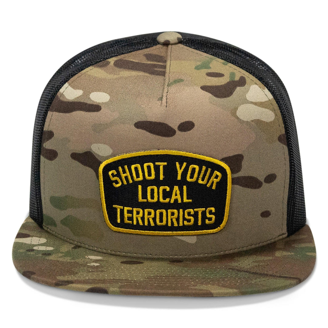 One Revolver Surfboards - Shoot Your Local Terrorist Patch Flatbill Snapback Hat HEADWEAR