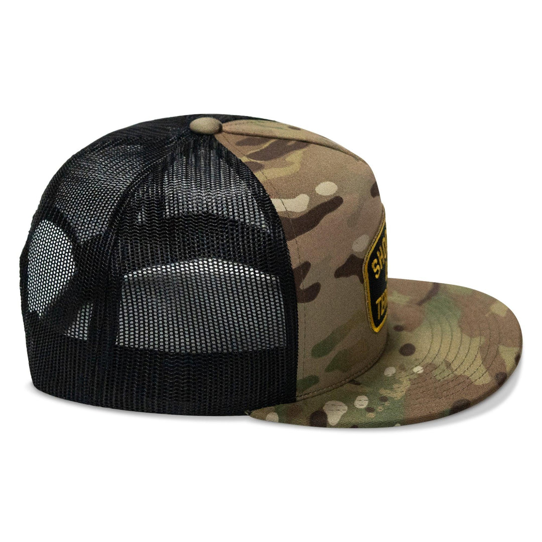 One Revolver Surfboards - Shoot Your Local Terrorist Patch Flatbill Snapback Hat HEADWEAR