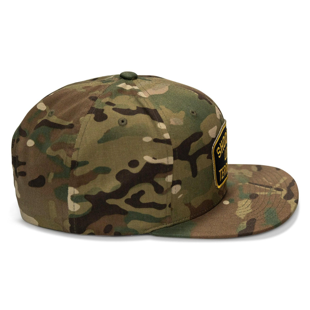 One Revolver Surfboards - Shoot Your Local Terrorist Patch Flatbill Snapback Hat HEADWEAR
