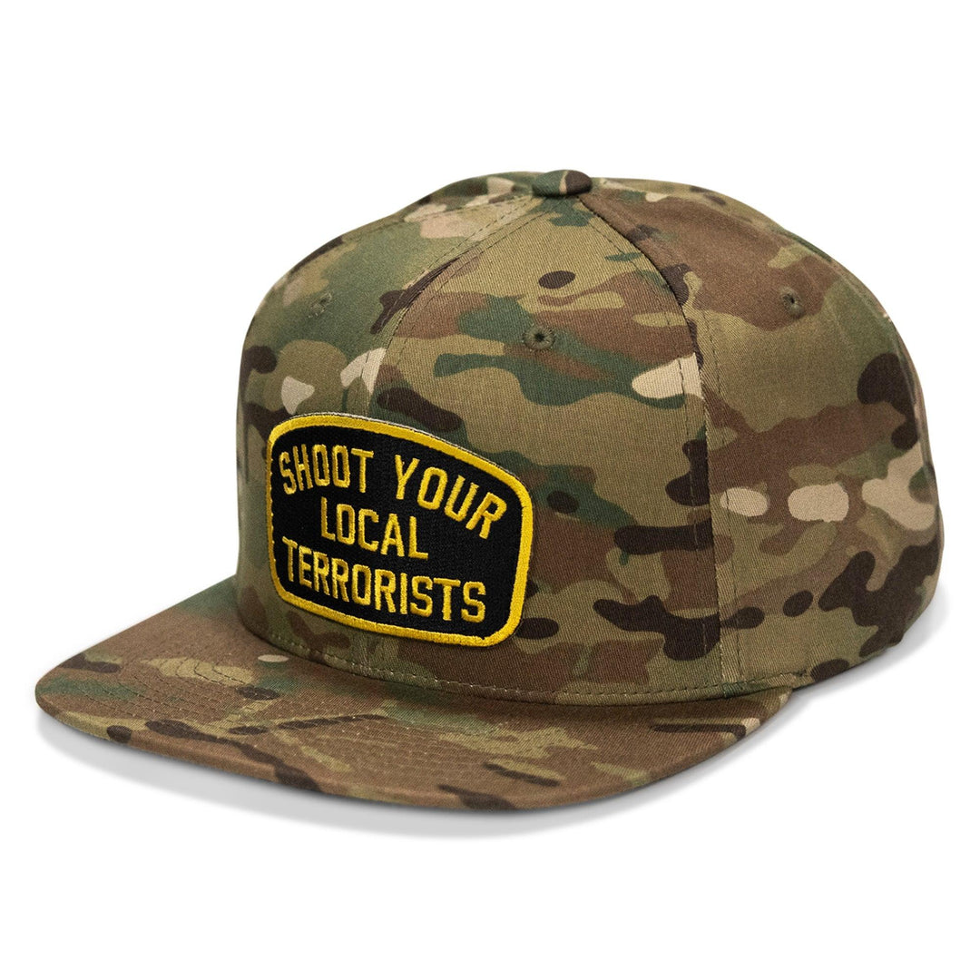 One Revolver Surfboards - Shoot Your Local Terrorist Patch Flatbill Snapback Hat HEADWEAR