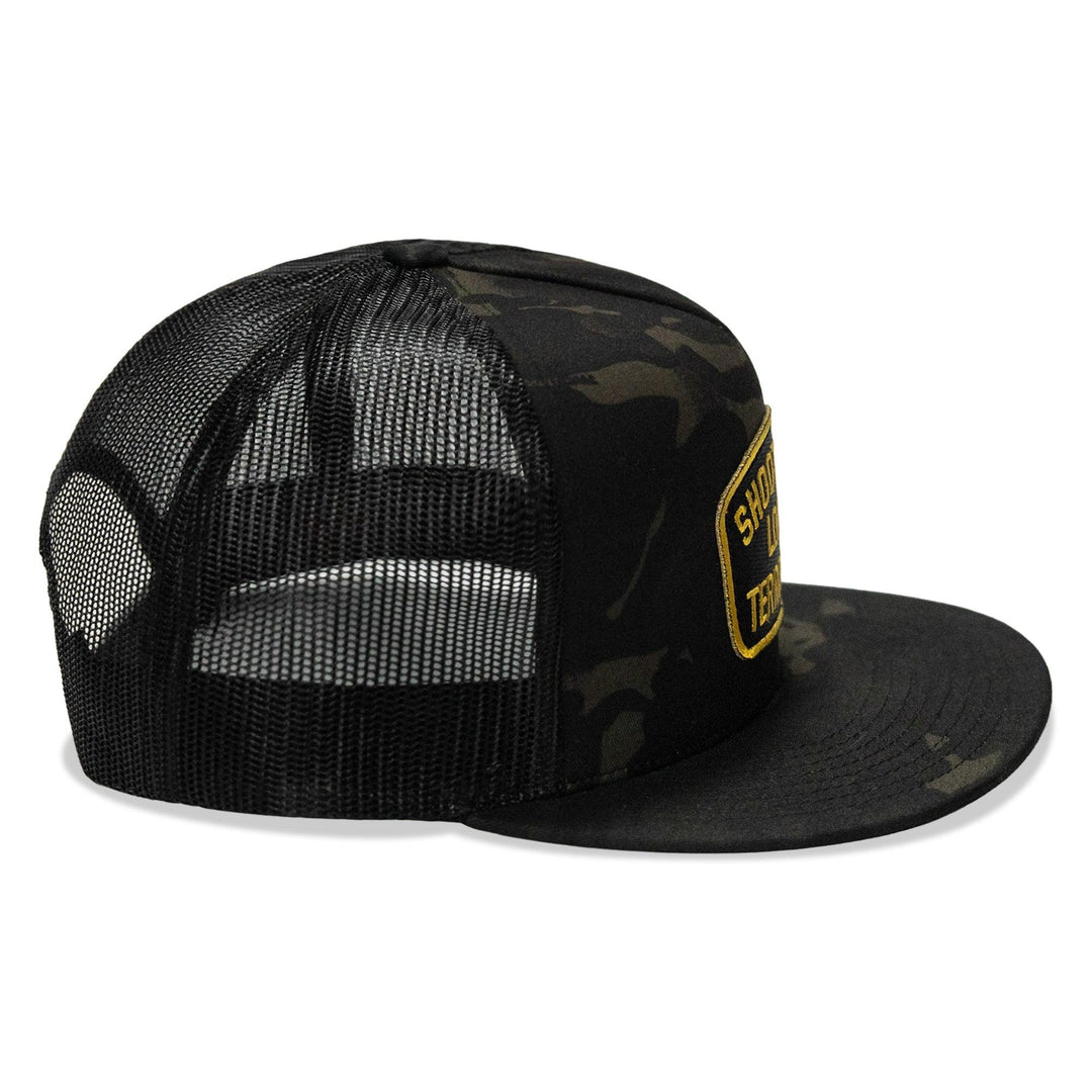 One Revolver Surfboards - Shoot Your Local Terrorist Patch Flatbill Snapback Hat HEADWEAR