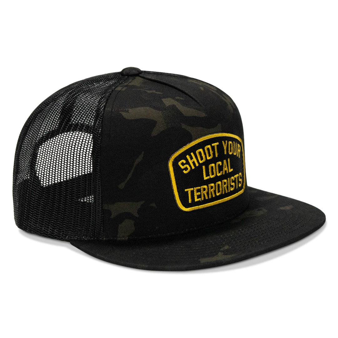 One Revolver Surfboards - Shoot Your Local Terrorist Patch Flatbill Snapback Hat HEADWEAR