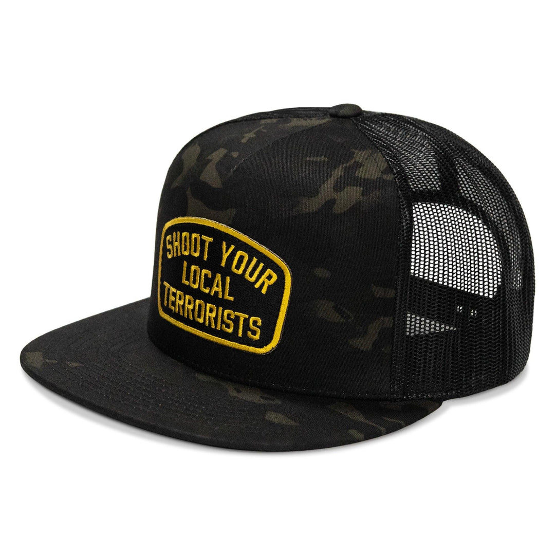 One Revolver Surfboards - Shoot Your Local Terrorist Patch Flatbill Snapback Hat HEADWEAR