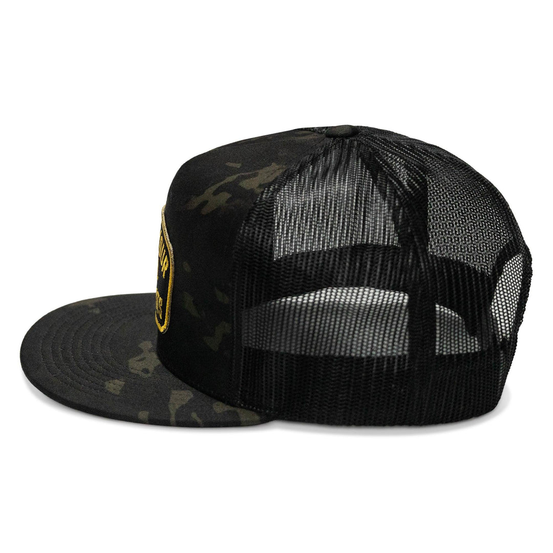 One Revolver Surfboards - Shoot Your Local Terrorist Patch Flatbill Snapback Hat HEADWEAR