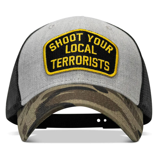 Shoot Your Local Terrorists Patch Snapback Hat - One Revolver Surfboards
