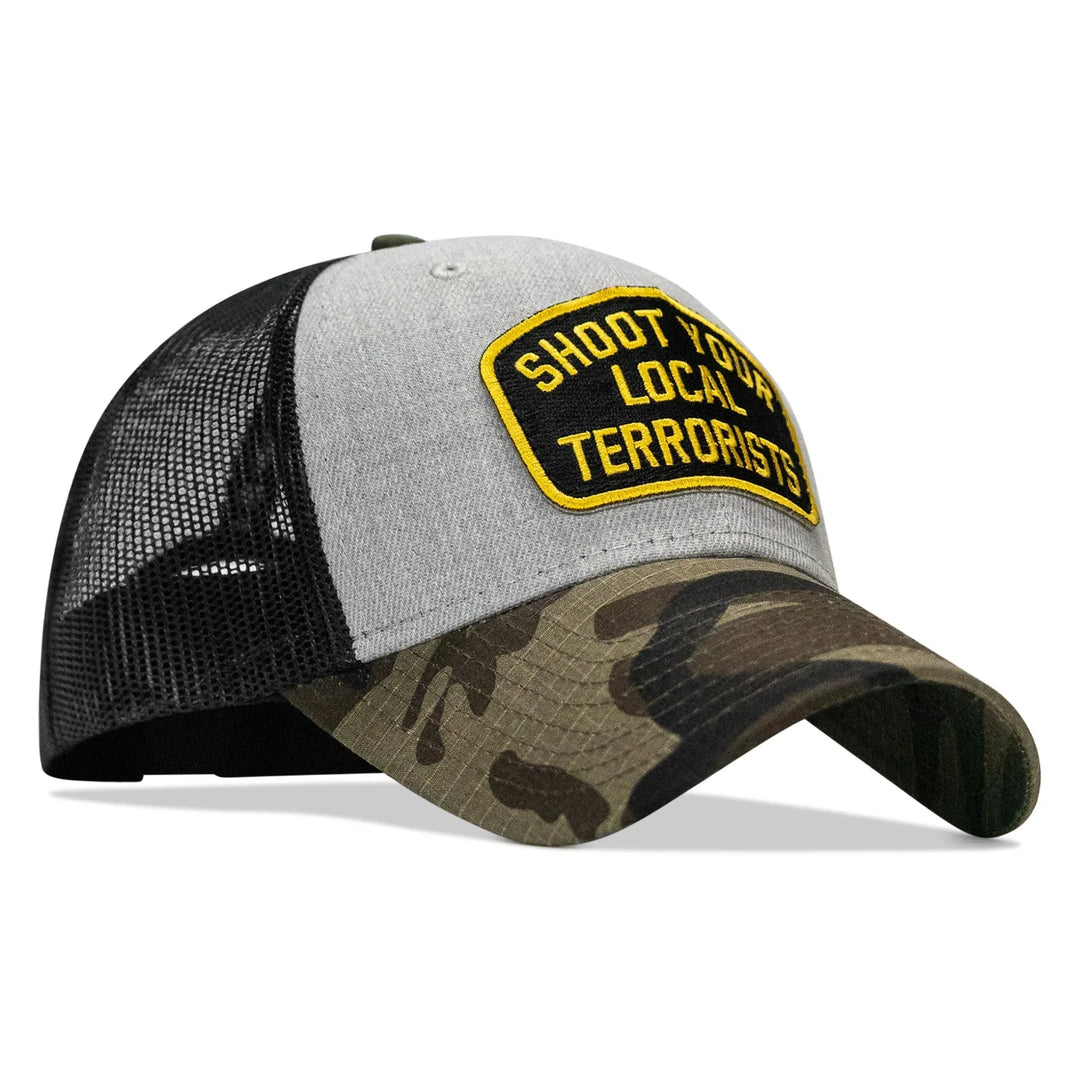 Shoot Your Local Terrorists Patch Snapback Hat - One Revolver Surfboards