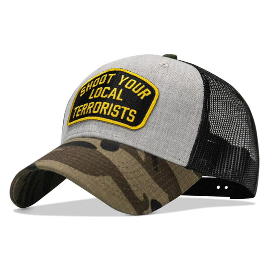 Shoot Your Local Terrorists Patch Snapback Hat - One Revolver Surfboards