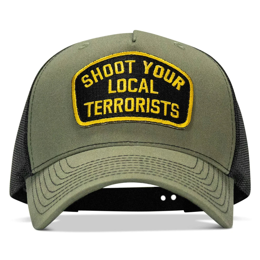 One Revolver Surfboards - Shoot Your Local Terrorists Patch Snapback Hat HEADWEAR