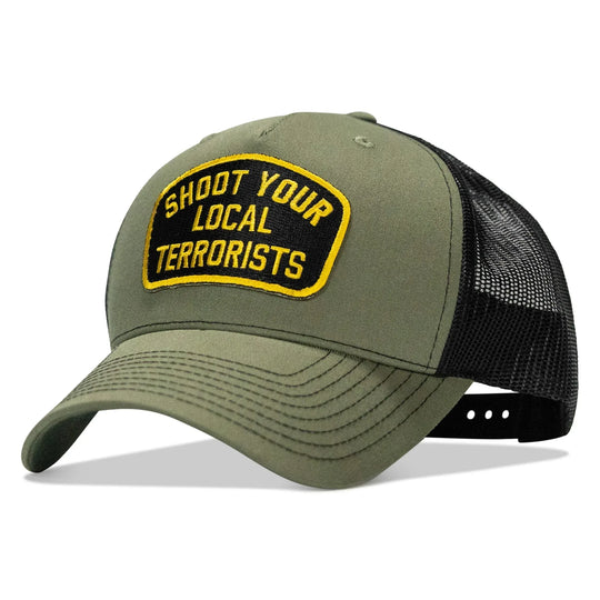Shoot Your Local Terrorists Patch Snapback Hat - One Revolver Surfboards