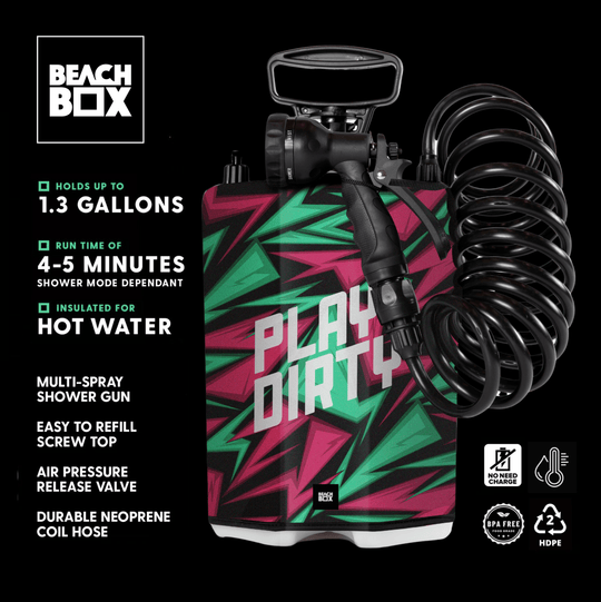 BeachBox Portable Shower Tank - 'Play Dirty' - One Revolver Surfboards