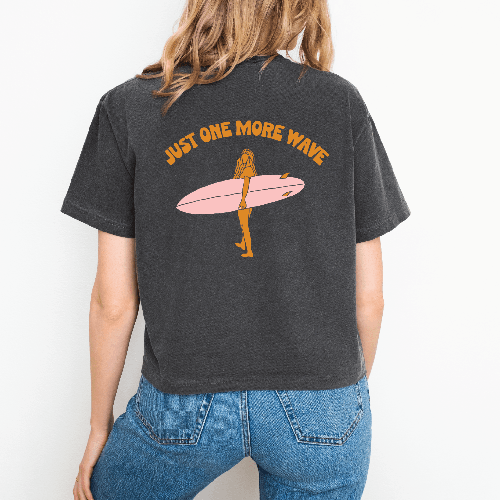 Just One More Wave BOXY Tee - One Revolver Surfboards