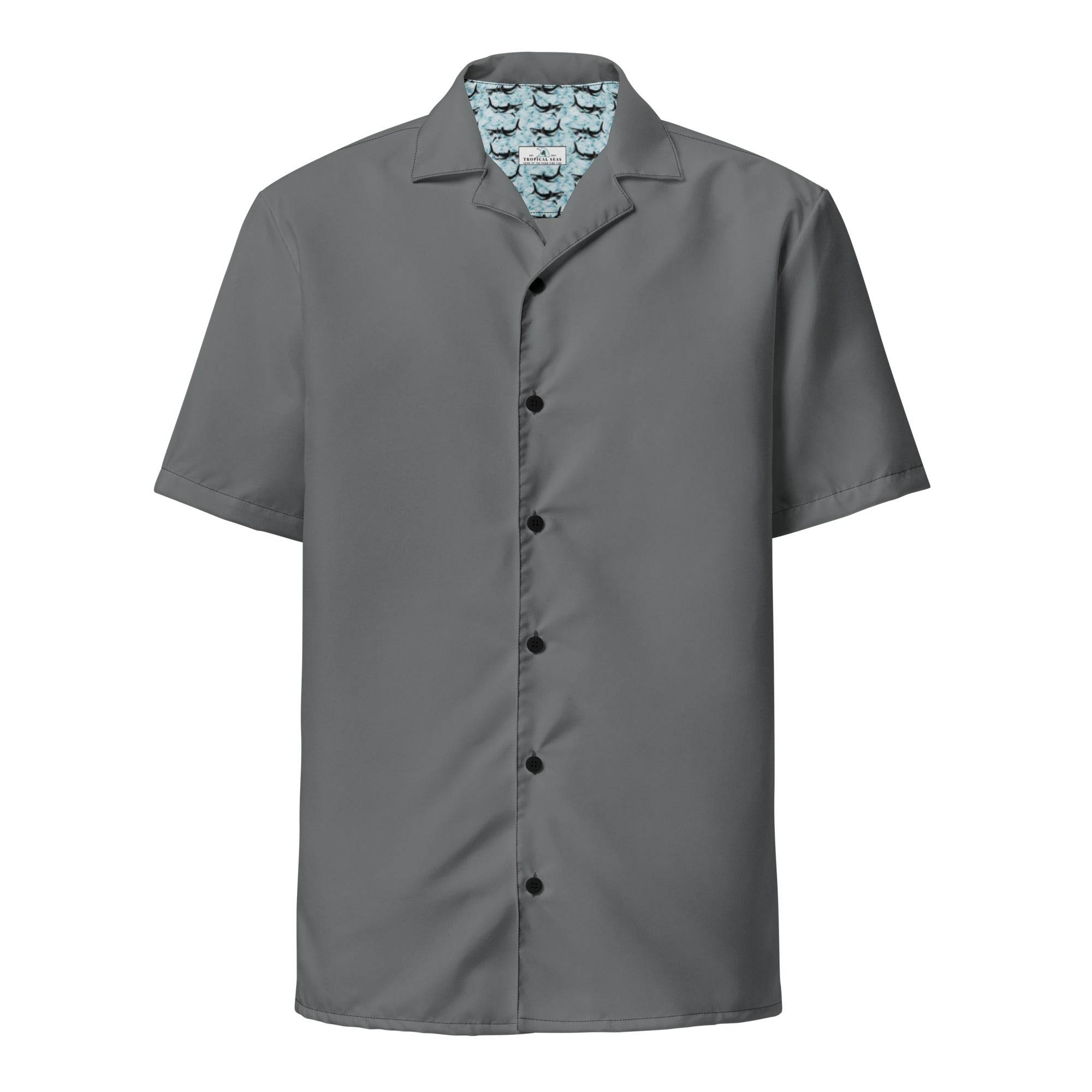 Labelless Shadow Grey Button Down Camp Shirt - One Revolver Surfboards
