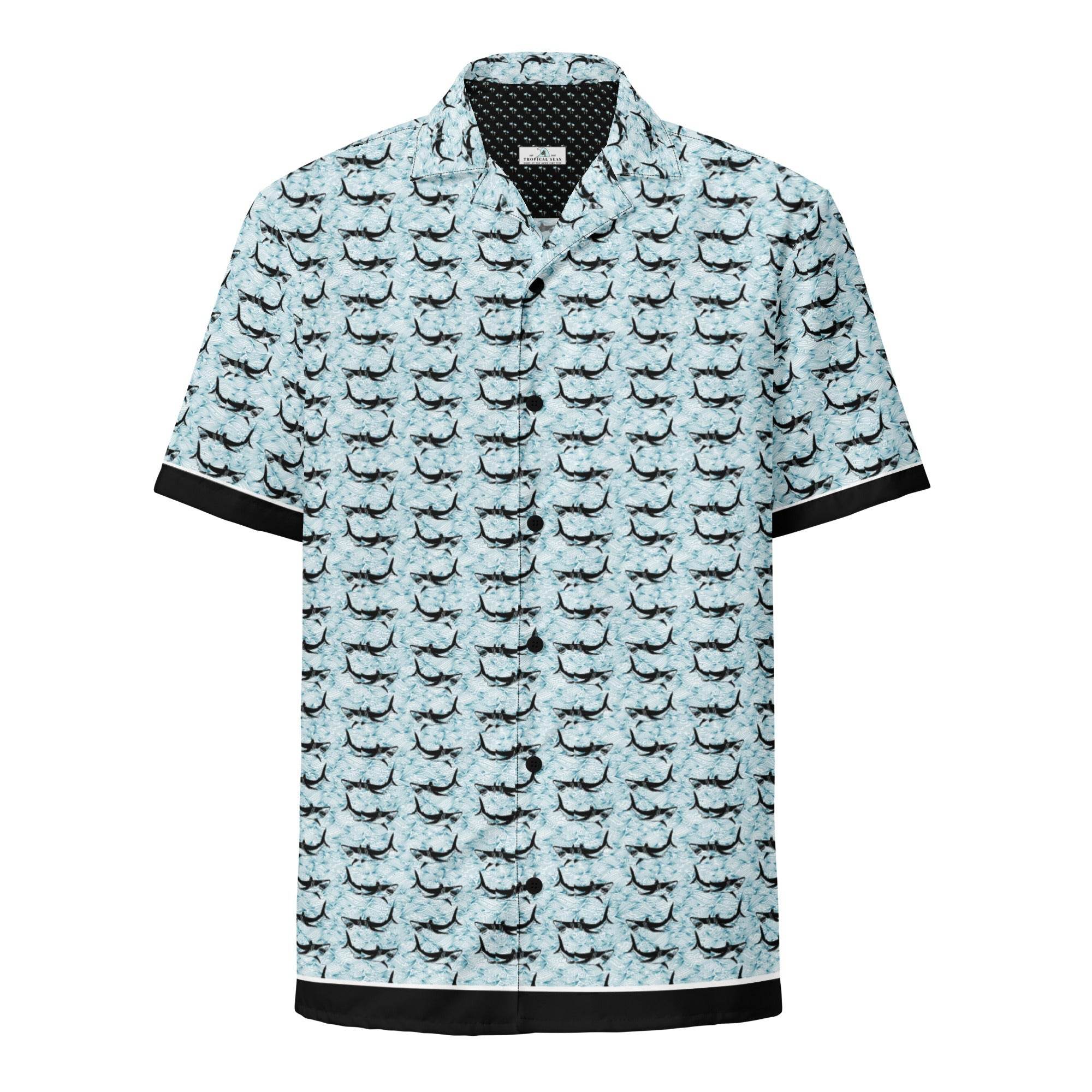 Shark Frenzy Button Down Hawaiian Shirt - One Revolver Surfboards