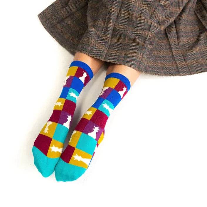 Sock Candy '90s Colorblock Chess Crew Sock - One Revolver Surfboards