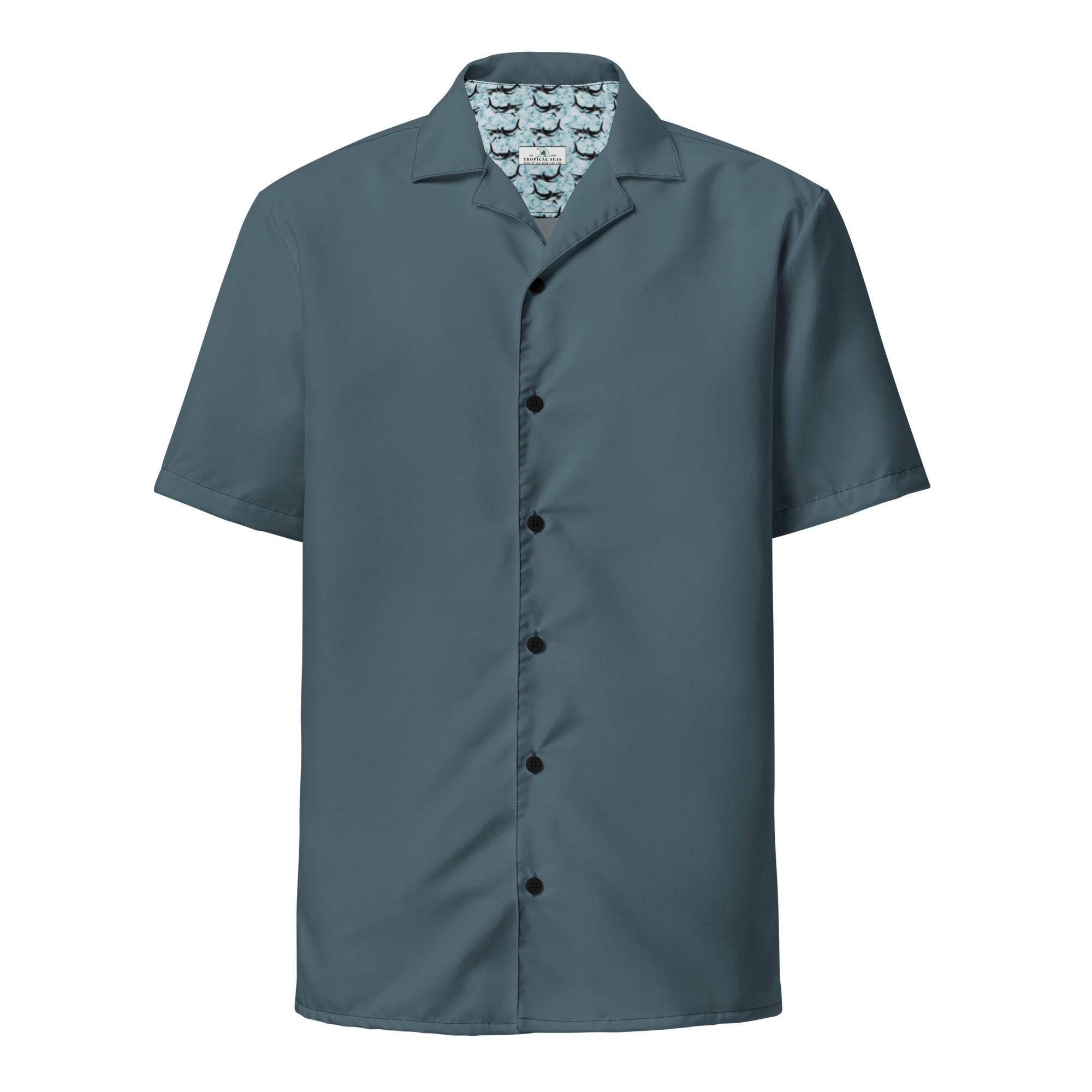 Labelless Stormy Squall Blue Button Down Camp Shirt - One Revolver Surfboards