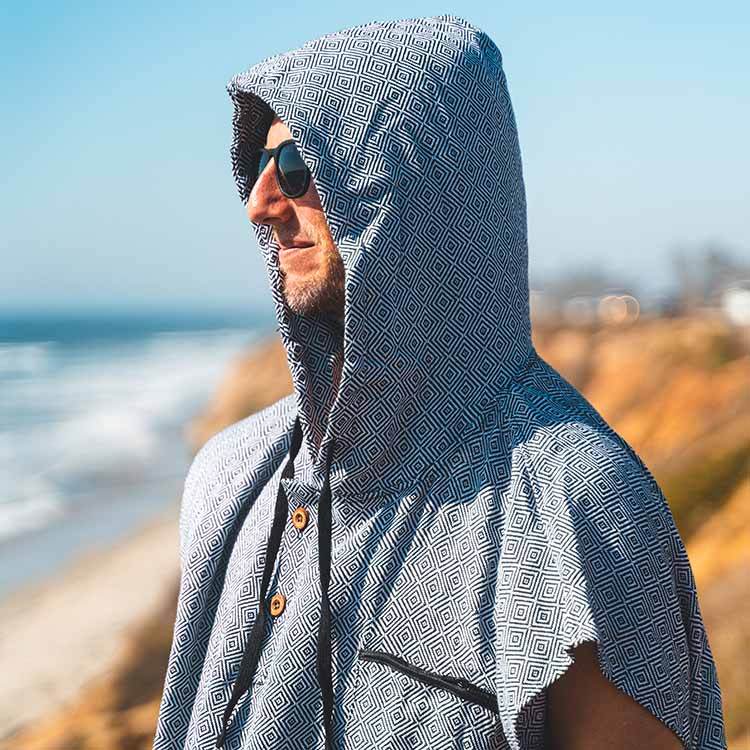 Surf Poncho Changing Robe - Lightweight Turkish Towel - One Revolver Surfboards
