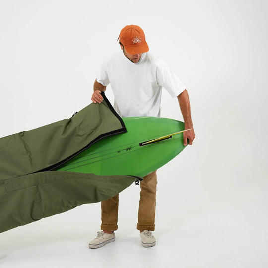 FARO Canvas Surfboard Bag (olive color) - One Revolver Surfboards