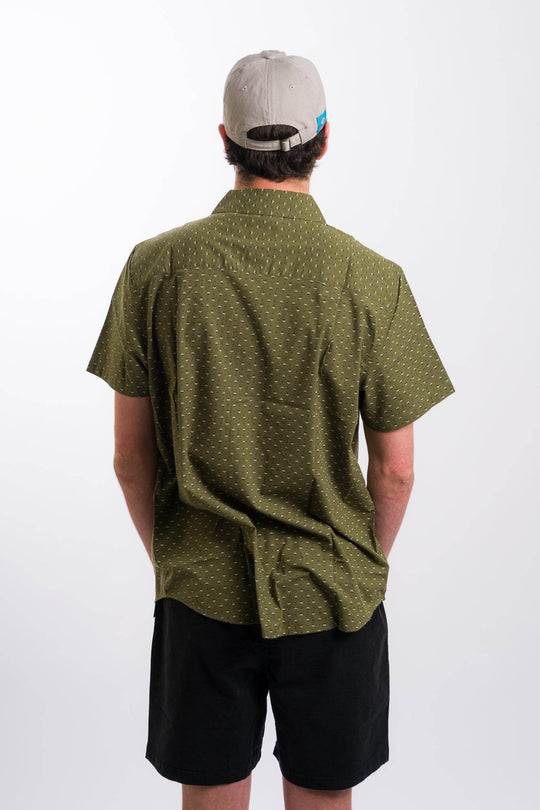 Brixton Charter Print Short Sleeve Woven - Ivy Green/Micro Floral - One Revolver Surfboards