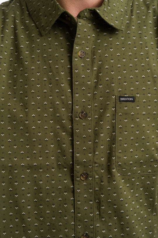 Brixton Charter Print Short Sleeve Woven - Ivy Green/Micro Floral - One Revolver Surfboards
