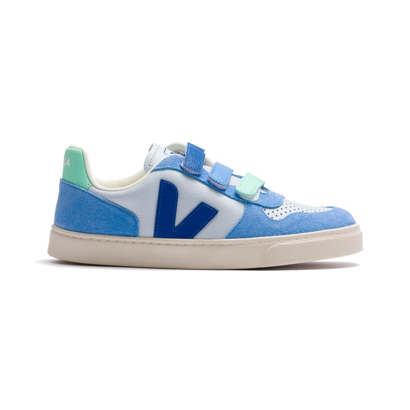 Veja Small V-10 Leather Kid's Shoe - Ice Multico Indigo - One Revolver Surfboards