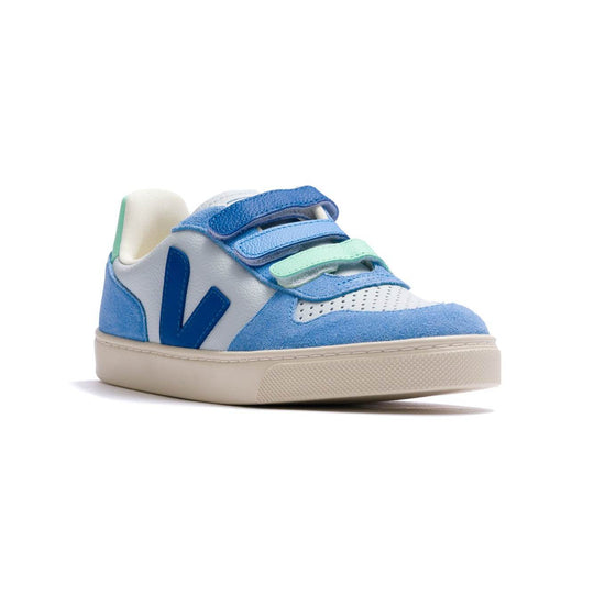Veja Small V-10 Leather Kid's Shoe - Ice Multico Indigo - One Revolver Surfboards
