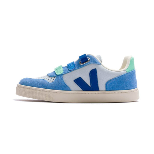 Veja Small V-10 Leather Kid's Shoe - Ice Multico Indigo - One Revolver Surfboards