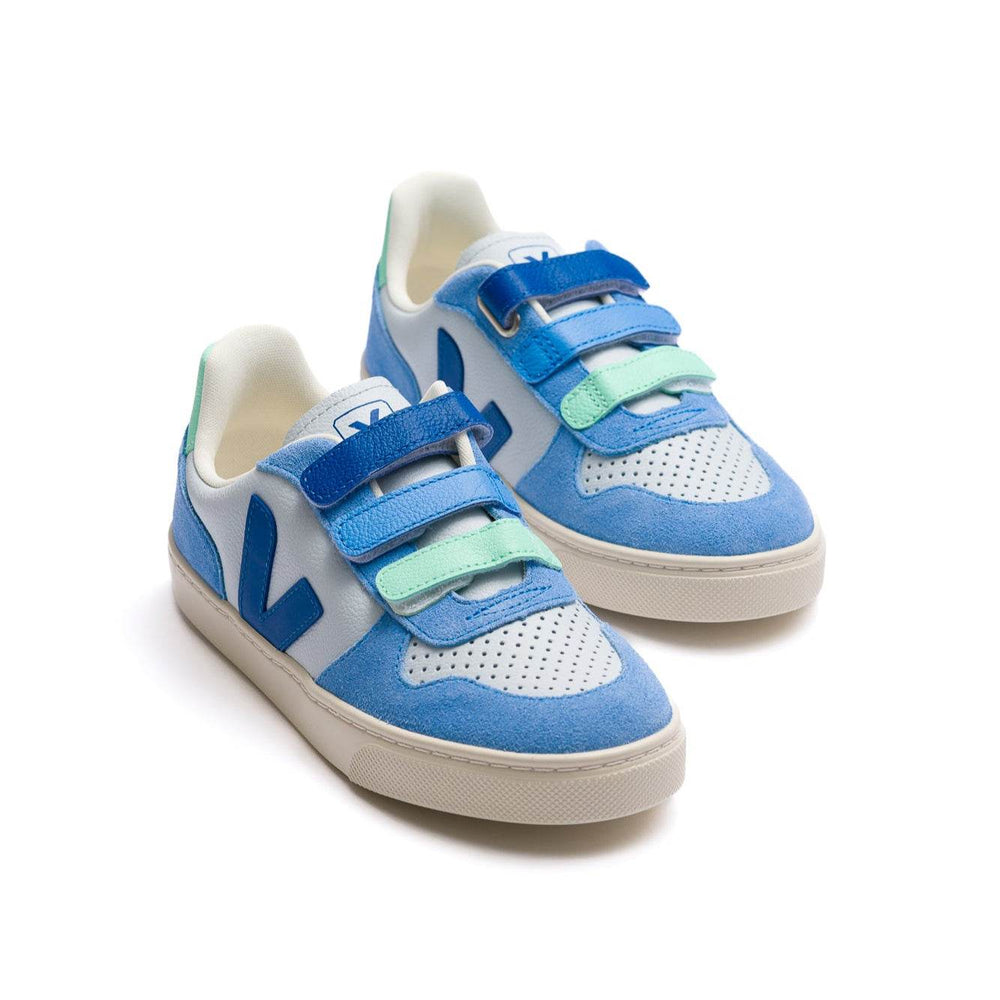 Veja Small V-10 Leather Kid's Shoe - Ice Multico Indigo - One Revolver Surfboards